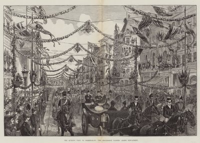 La visita della Regina a Birmingham, la processione che passa lungo New-Street da Walter Paget